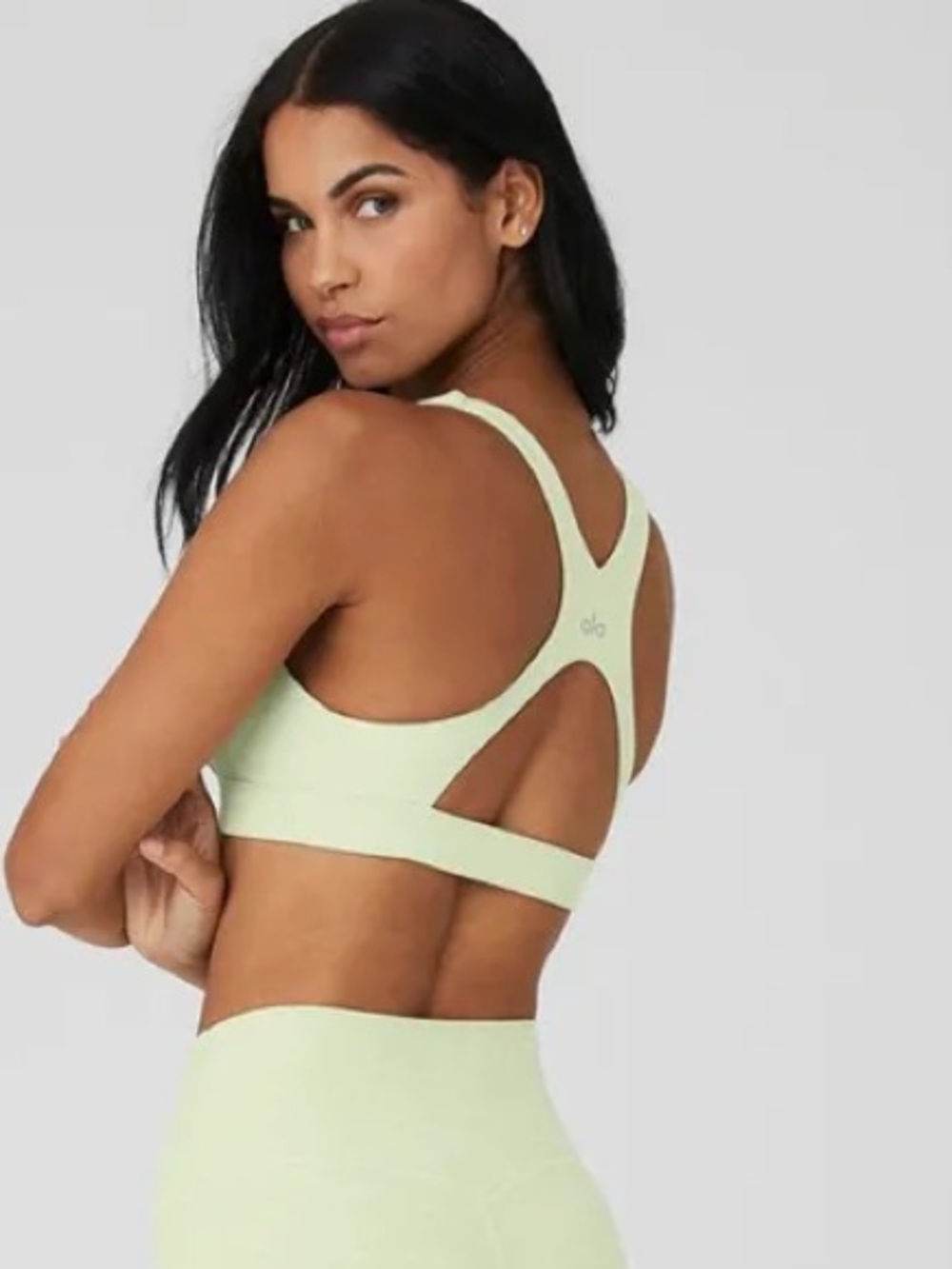 ALO yoga show stopper bra in light Green V-Neck - Picture 3 of 6